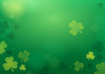 Canvas Print - Three leaf clover abstract background 2