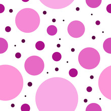 Abstract Seamless Pattern With Pink Circles. Seamless Round Pattern. Geometric Pattern