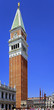 Venice historic city center, Veneto rigion, Italy - view on the Saint Marc Square - and the Saint Marc bell tower