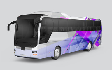 3D render of a bus on a white background