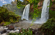 The amazing Iguazu falls, summer landscape with scenic waterfalls