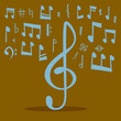 Notes music melody colorfull musician symbols sound melody text writting audio symphony vector illustration