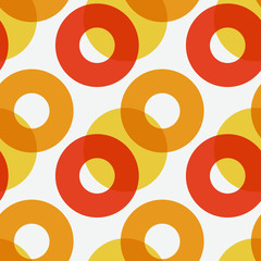 Overlaying color circles seamless pattern. For print, fashion design, wrapping, wallpaper