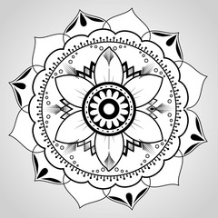 Wall Mural - mandala monochrome decoration icon vector illustration design