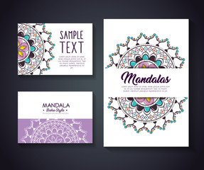 Sticker - mandala boho style flyers vector illustration design