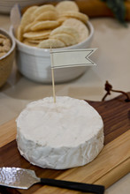Gourmer Wheel Of Soft Cheese With Blank Flag