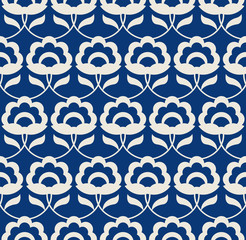 Aufkleber - seamless retro pattern with abstract flowers and leaves