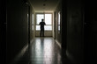 © Babydodge - Silhouette of business man sitting alone., Sad and Serious Male sit and hug his knee alone of closeing office.With his reflect shadow. Dramatic moment. sad concept., hurt concept. lonely