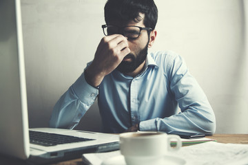 Businessman having a headache