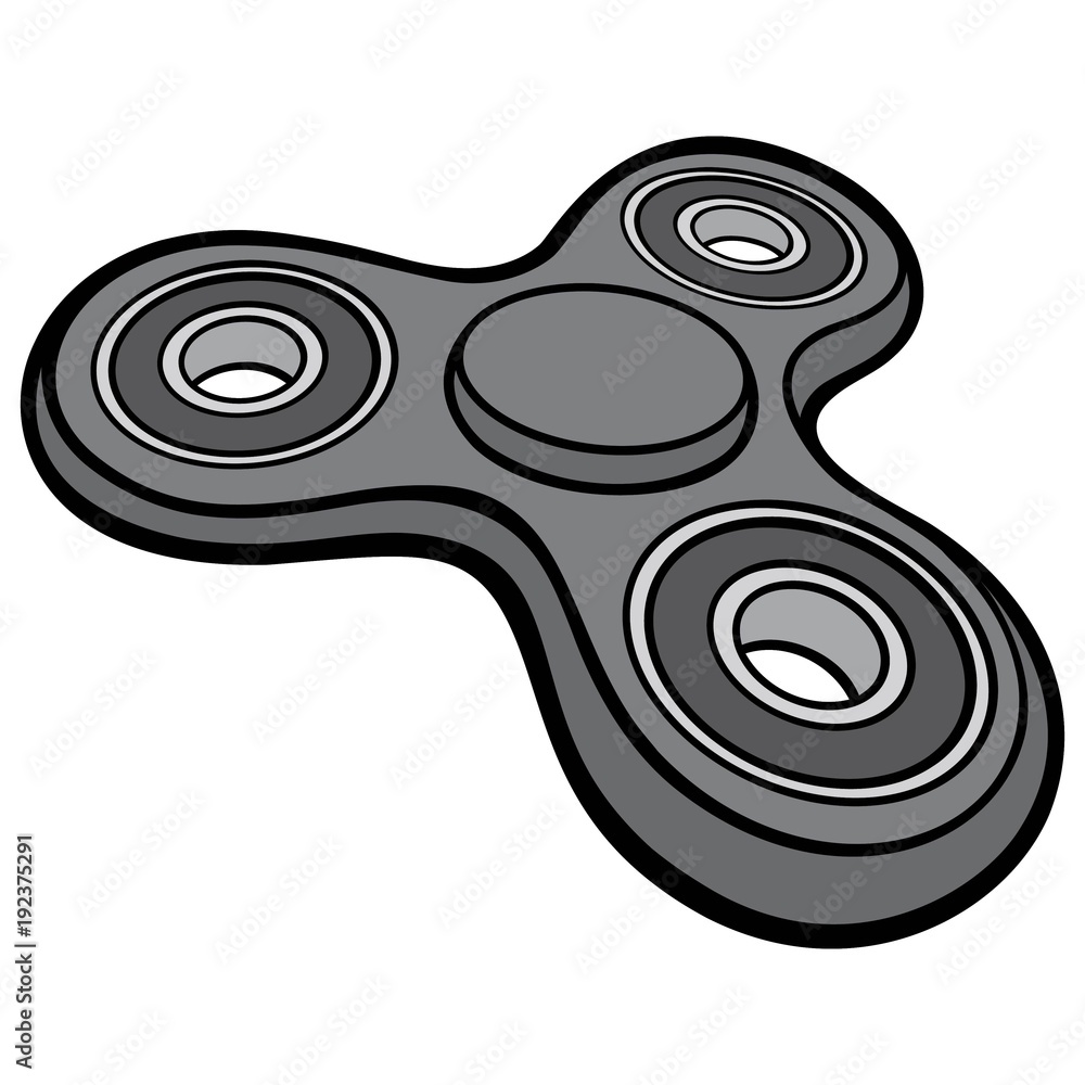 Fidget Spinner Illustration - A vector cartoon illustration of a Fidget Spinner.
