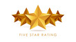 Five golden rating star vector illustration in white background