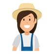 © Gstudio - woman gardener with overalls and hat avatar character vector illustration design