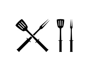 Cross Barbecue Tool for Restaurant Symbol Template Logo Vector