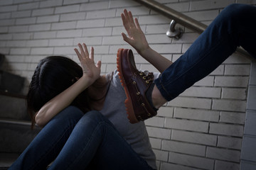 Wall Mural - woman with bullying concept