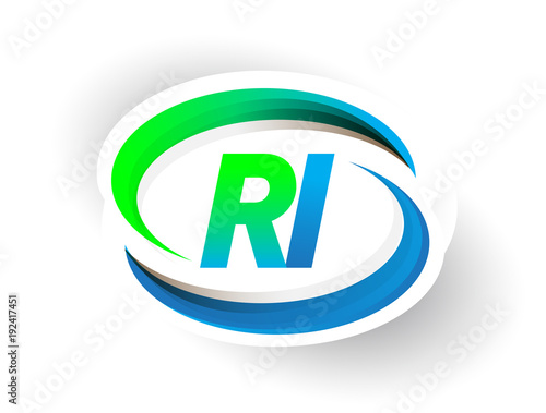 Initial Letter Ri Logotype Company Name Colored Blue And Green Swoosh Design Modern Logo Concept Vector Logo For Business And Company Identity Buy This Stock Vector And Explore Similar Vectors At