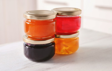 Sticker - Jars with sweet jams on table