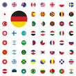 Germany round flag icon. Round World Flags Vector illustration Icons Set.