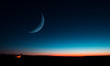 © Lalandrew - The late sunset. Great young moon and stars in the sky.