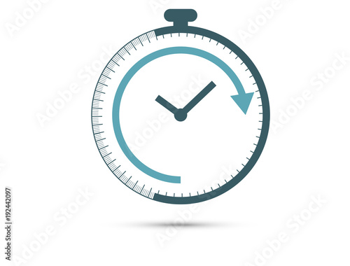 Colorato, orologio, stilizzato, fondo, bianco, icona. | CanStock