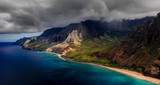 Fototapeta Natura - Aerial photograph of Kauai's dramatic NaPali coast.