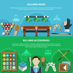 Wall Mural - Billiard Room And Accessories Banners