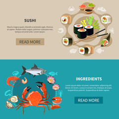 Wall Mural - Sushi Banner Set