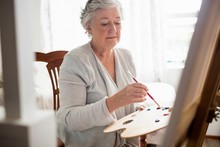 Senior Woman Painting 