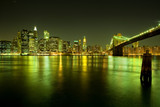 Fototapeta Nowy Jork - Skyline of Manhattan and Brooklyn Bridge, United States, North America