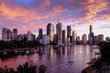 © Matt Murray - View of Brisbane city and Brisbane River early in the morning with pink clouds
