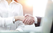 © ASDF - close-up of handshake businessman and business woman.