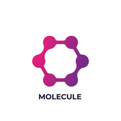 Sticker - molecule icon, science logo element