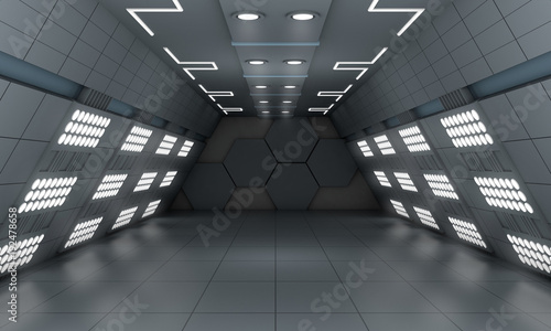 Smart Modern Future Background Sci Fi Led Light Room Dark