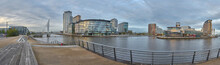 Media City Panorama In Salford Quays, Manchester 