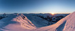 Panorama vom Sonneuntergang am Gipfel im Winter