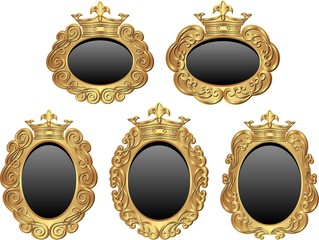 Canvas Print - collection of isolated royal frames - design elements