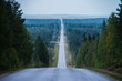 A six kilometer straight road in Finnish Lapland