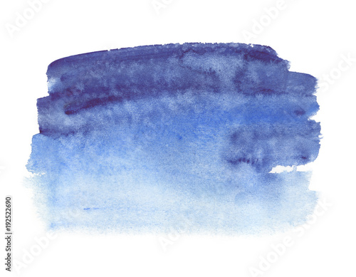 Dark Blue Fading Gradient Painted In Watercolor On Clean