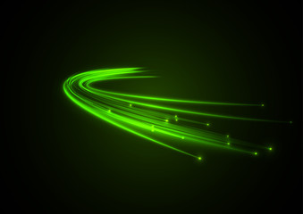 Wall Mural - green branched neon arc with shadow