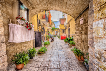  Alleyway in old white town Bari