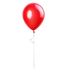 red balloon isolated on a white background. party decoration for celebrations and birthday