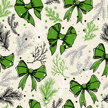 Christmas Seamless Pattern With Christmas Bows