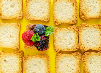 toasts on the yellow background