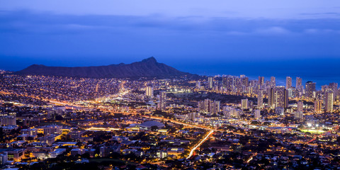 Honolulu and Diamond Head, Hawaii.