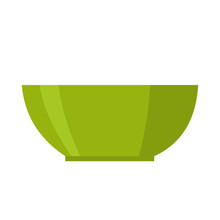 Green Bowl Vector Illustration Isolated