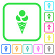 Ice cream vivid colored flat icons