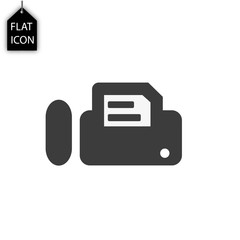 printer grey fax icon isolated on white background. Modern flat pictogram, business, marketing, internet concept. Trendy Simple symbol for web site design button to mobile app. Logo illustration