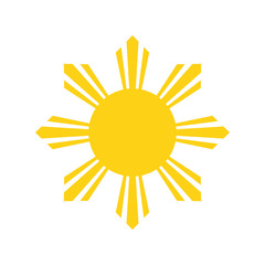 philippine yellow sun. national symbol of philippines. abstract concept. vector illustration on whit