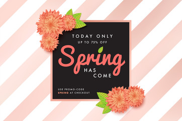 Wall Mural - modern promotion spring web banner for social media mobile apps. elegant seasonal sale and discount 
