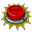 Panic red button pop art vector illustration