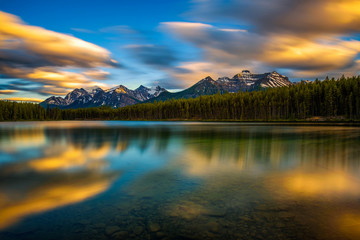 Wall Mural - Sunset over Herbert Lake in Banff National Park, Alberta, Canada